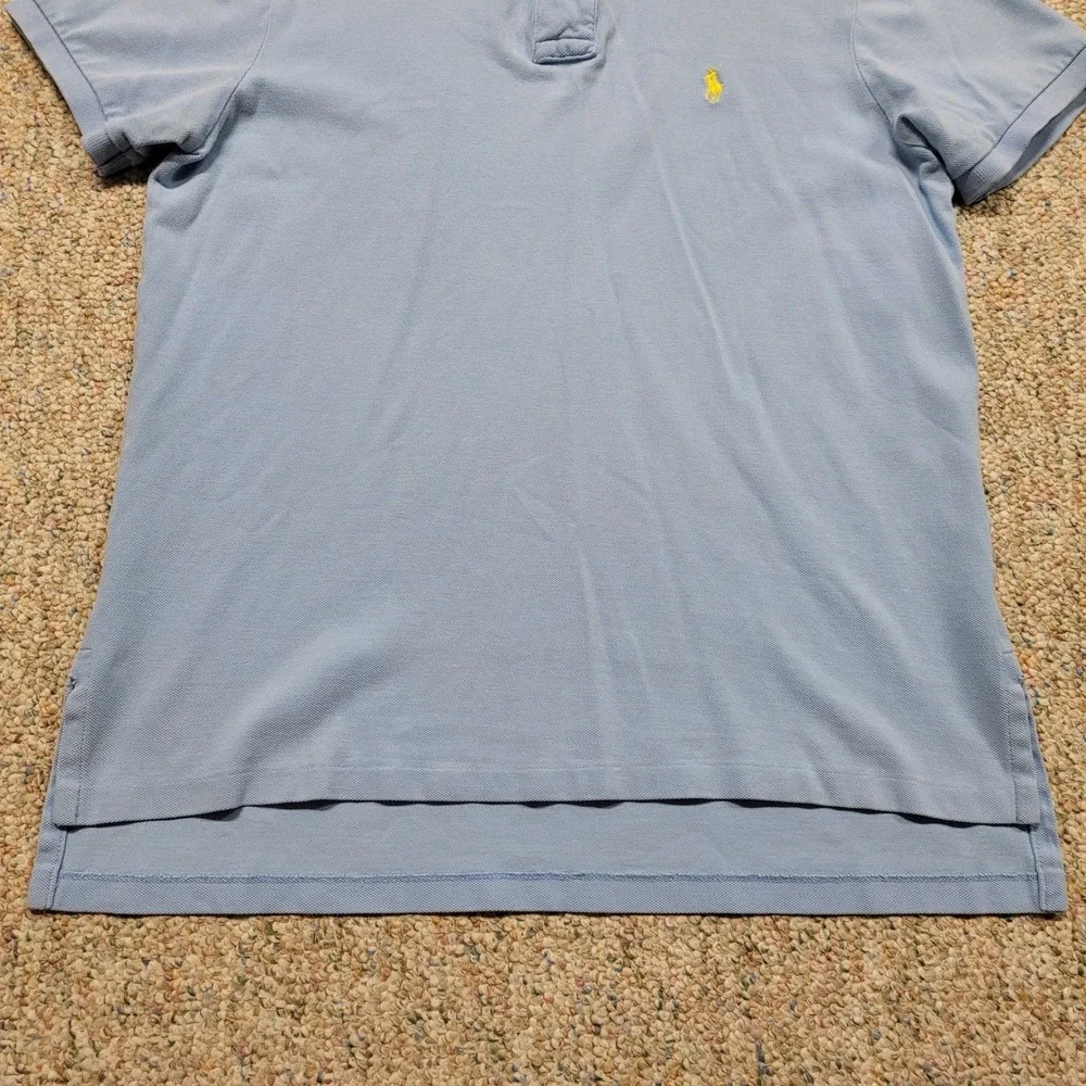 Polo Ralph Lauren Shirt Mens Medium Blue Custom Fit Short Sleeve Pony